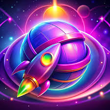 Royal Balloons gameplay showing purple ball with neon highlights navigating through space obstacles